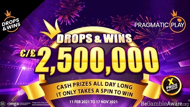 Pragmatic Play lança a promoção Drops & Wins com um prêmio total de €/£ 2,5 milhões