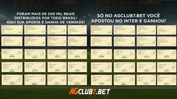 AGClub7 faz promoção e distribui mais de R$ 500 mil em prêmios