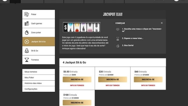 Bodog oferece torneios de poker fáceis e rápidos com Jackpot Sit & Go