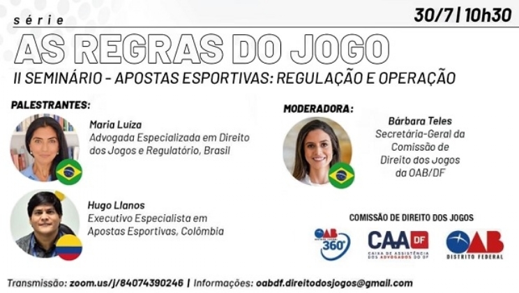 OAB/DF promove o 2º Seminário da série "As Regras do Jogo" com foco em apostas esportivas