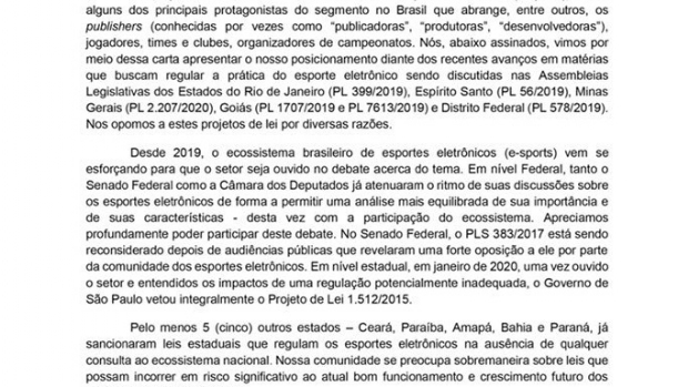 Personalidades e organizações se unem contra PL para regulamentação dos eSports