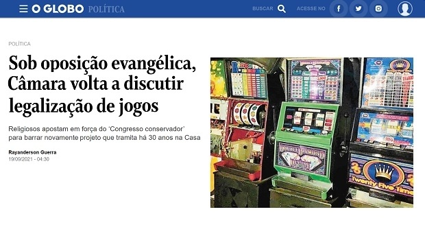 O Globo: Sob oposição evangélica, Câmara volta a discutir legalização de jogos
