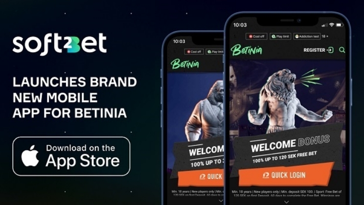 Soft2Bet lança Betinia, o novo aplicativo móvel para jogadores suecos