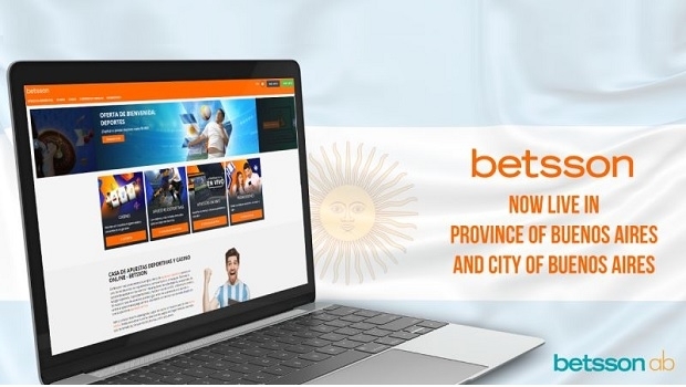 Betsson launches online gambling in Province and City of Buenos Aires