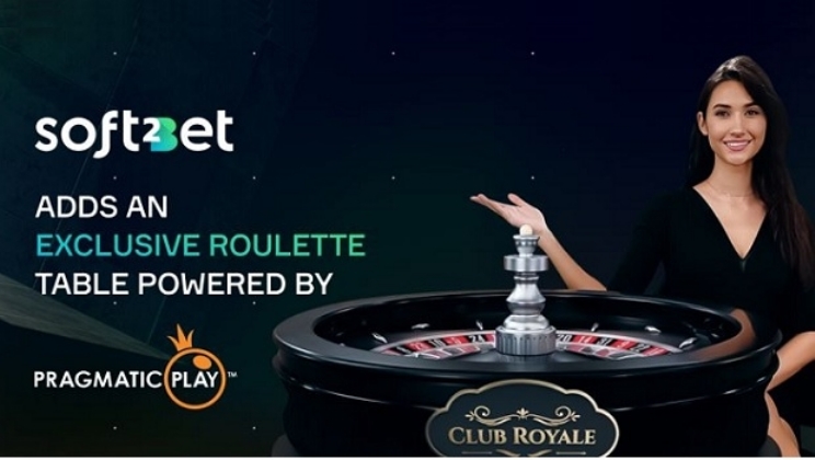 Soft2Bet adicionou a nova mesa exclusiva do Pragmatic Play Club Royale Roulette