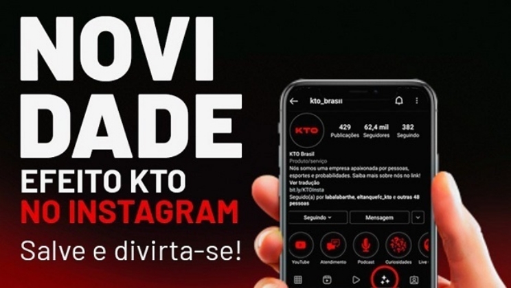 KTO criou um filtro especial para seus apostadores no Instagram