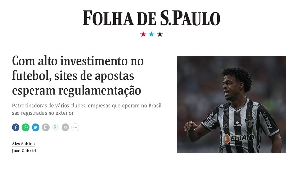 Folha de S.Paulo destaca informação do Games Magazine Brasil sobre o decreto das apostas esportivas