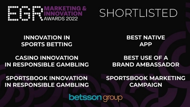 Betsson Group é finalista em seis categorias no EGR Marketing & Innovation Awards