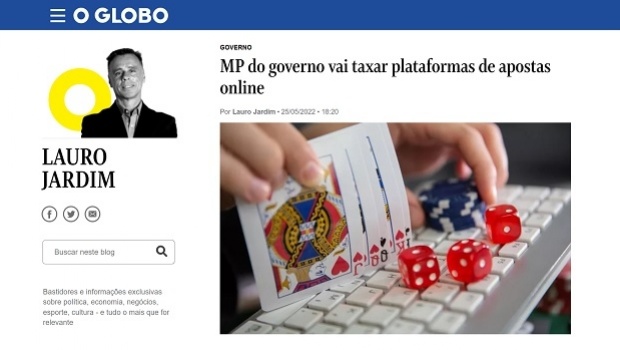 O Globo: MP do governo vai taxar plataformas de apostas online
