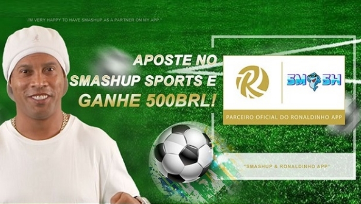 Site de apostas SmashUp é novo parceiro estratégico do aplicativo oficial de Ronaldinho