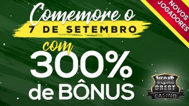 Independência do Brasil 2022 tem oferta especial de bônus do Vegas Crest Casino