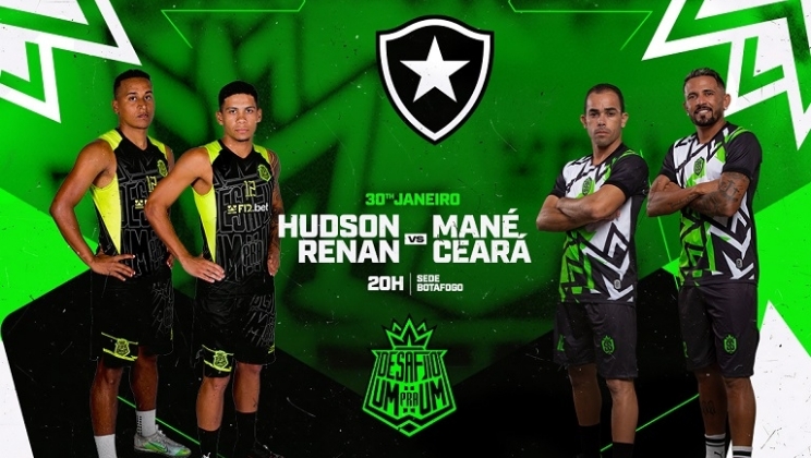 Desafio Um Pra Um da F12.Bet chega para edição especial em parceria com Botafogo no Rio de Janeiro