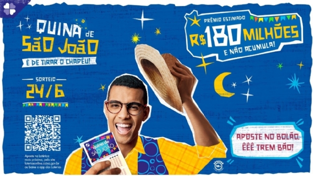 Quina de São João inicia apostas com prêmio estimado em R$ 180 milhões