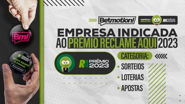 Betmotion indicada ao Prêmio Reclame Aqui 2023 na categoria de Sorteios, Loterias e Apostas