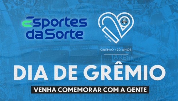 Grêmio e Esportes da Sorte celebram o 120º aniversário do clube com grande festa e prêmios