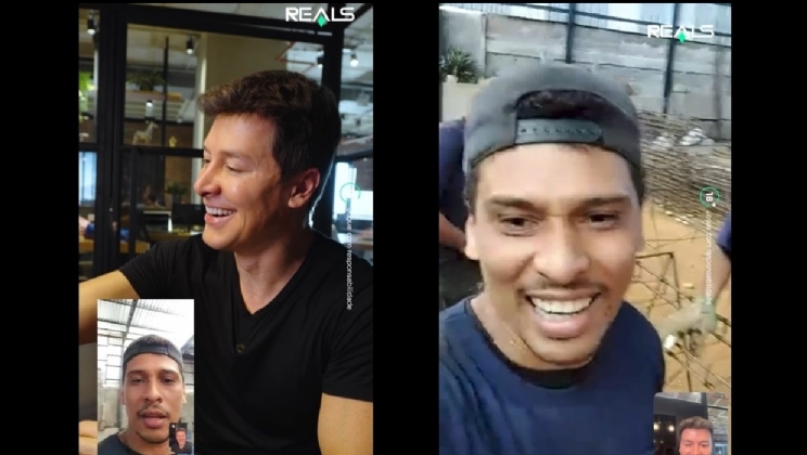 Embaixador Rodrigo Faro emociona trabalhador com ligação sobre prêmio de R$ 100 mil em ação da Reals