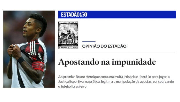 Strong editorial from Estadão on Bruno Henrique case: “The STJD legitimizes match-fixing”