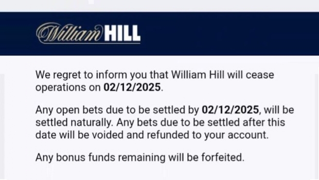 William Hill deixará 13 mercados internacionais a partir de 2 de dezembro