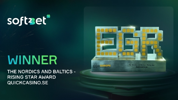 Quickcasino da Soft2Bet ganha o prêmio "Nordics and Baltics – Rising Star"