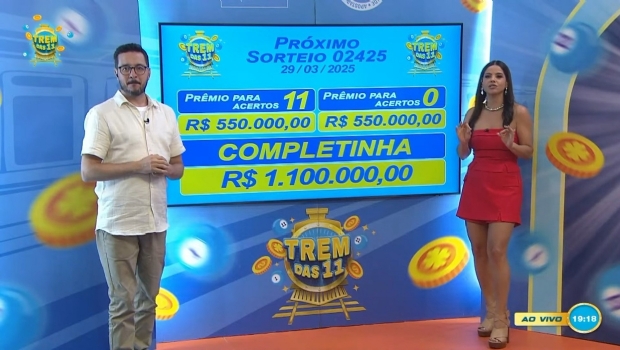 Trem das 11 acumula e vai sortear mais de R$ 1 milhão