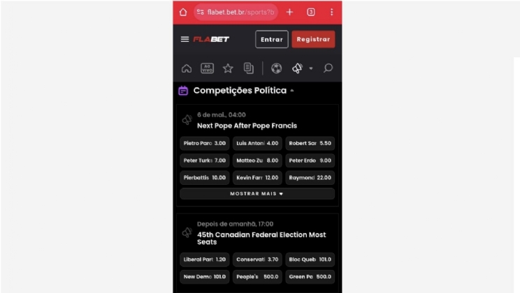 Bet do Flamengo descumpre lei e recebe apostas sobre o próximo papa