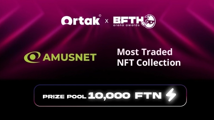 Amusnet patrocina a "Coleção de NFTs Mais Negociados" no Ortak x B.F.T.H. Arena Awards 2025