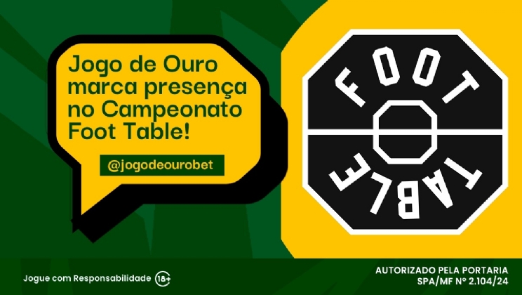 Jogo de Ouro é patrocinadora oficial do Campeonato Foot Table no Brasil