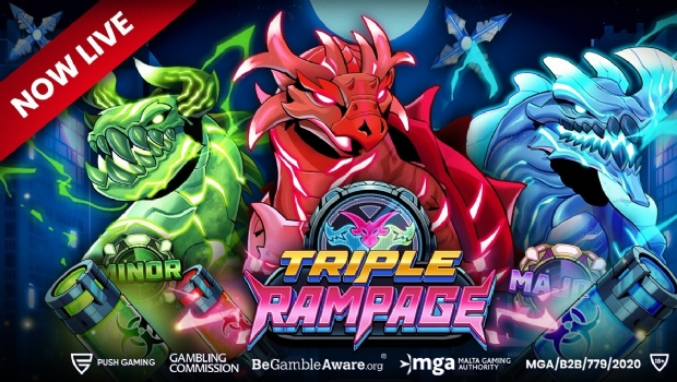 Push Gaming libera a ação épica dos kaijus com três potes em Triple Rampage