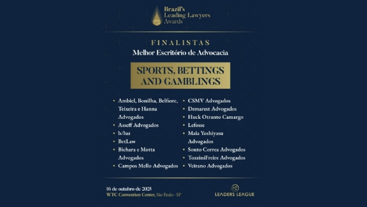 Brazil's Leading Lawyers Awards 2025 anuncia os 14 finalistas em “Sports, Bettings and Gamblings”